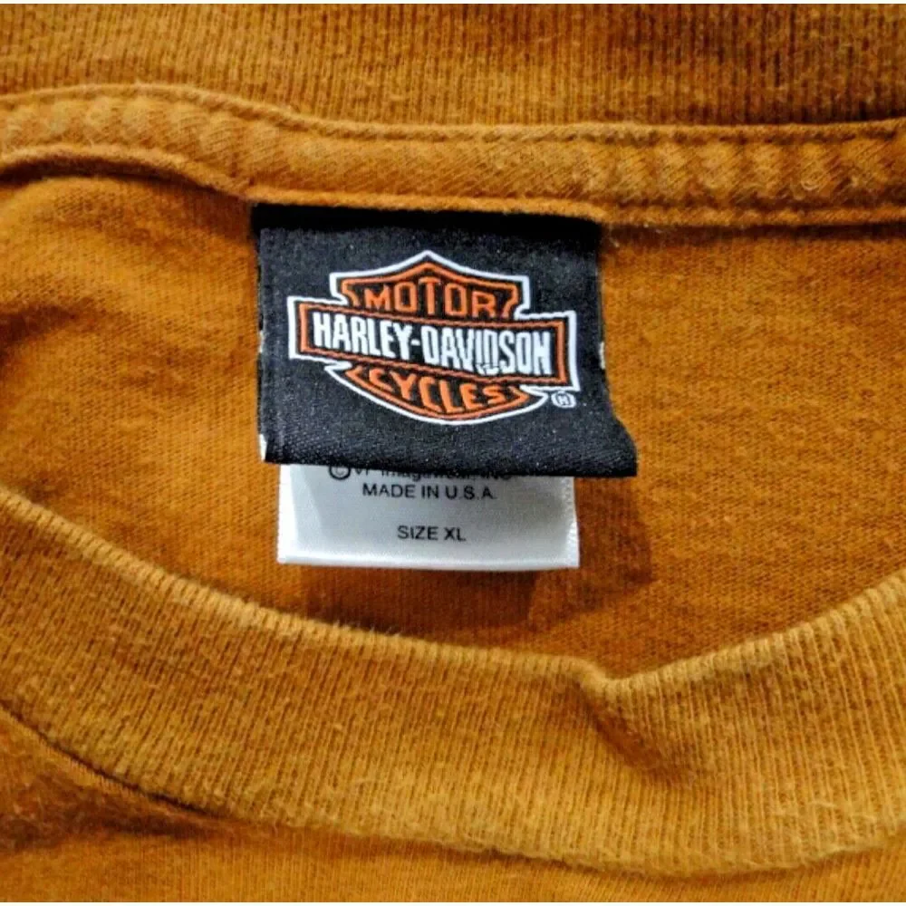 Harley Davidson Orange T-shirt Adamec‎ Florida Cycle sales co. Inc.